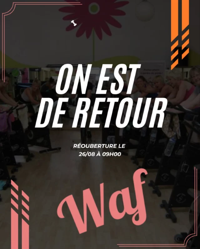 On est de retour après les vacances ! Prêtes à reprendre le rythme ?

🔥 Premier cours à ne pas manquer : Bodypump à 09:15

Dépense, muscle et fun garantis !

💌 Viens nous retrouver pour un shot de motivation et de bonne humeur 💃
📲 Réserve ta place sur l’appli et commence ta rentrée en force !

#wafpower #reouverture #bodypump #fitgirls #retouraumove
