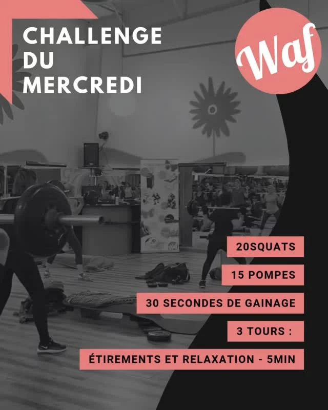 🚦 STOP à la routine du mercredi !
Aujourd’hui, on transforme la fatigue de mi-semaine en puissance 💥.

👉 Ton défi du jour :

➡️20 squats

➡️15 pompes

➡️30 secondes de gainage

(et si tu passes à la salle, compte ça comme ton échauffement 🔥)

Le mercredi n’est pas un jour “pause”, c’est ton tremplin pour finir la semaine fort 💪.
Qui relève le challenge ? 👊

#mercredichallenge #boostdetermine #fitlifestyle #challengeaccepted #wafamily