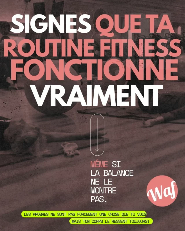 ✨ 4 signes que ta routine fitness fait des miracles ✨

1️⃣ Tes courbatures disparaissent plus vite 💤
Ton corps devient plus fort et s’adapte : chaque séance te rend meilleur.

2️⃣ Tu dors mieux 😴
Ton sommeil devient réparateur et ton énergie explose chaque jour.

3️⃣ Tu as envie de bouger encore plus 🚀
Ton corps réclame le mouvement, et ça veut dire que tu es sur la bonne voie !

4️⃣ Tu es de meilleure humeur 😃
Les endorphines font leur magie et ton moral grimpe en flèche.

🎉 Bravo à toi qui persévères ! Chaque effort compte, chaque séance te rapproche de tes objectifs.
💪 Continue comme ça, tu es en train de transformer ton corps et ton esprit !

#fitnessmotivation #progression #routinefitness #bienetre #energiepositive #youcandoit